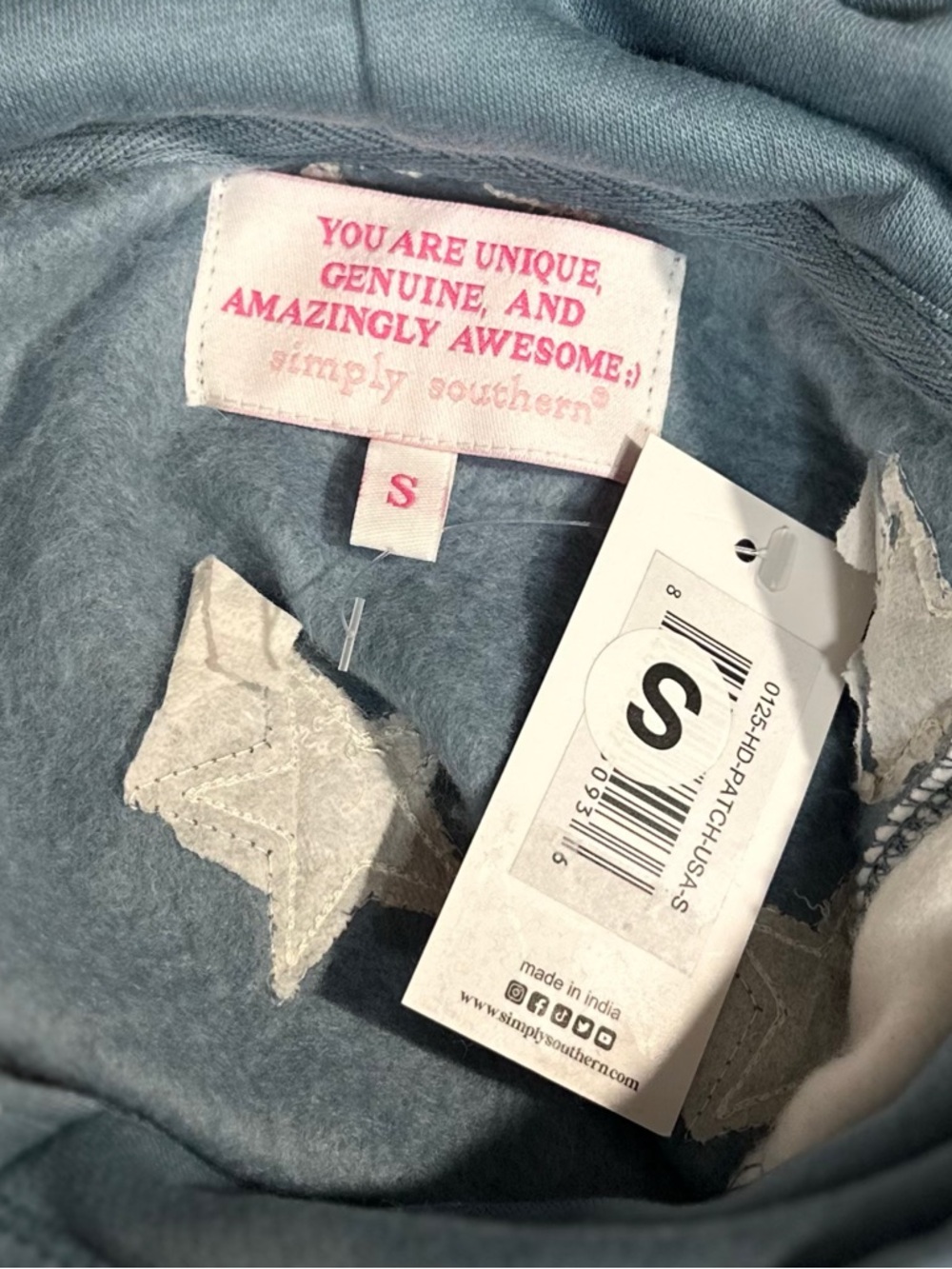 Simply Southern Patch USA Hoodie NWT [C39] - Picture 7 of 8